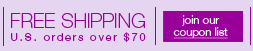 Free Shipping for all U.S. orders over $70