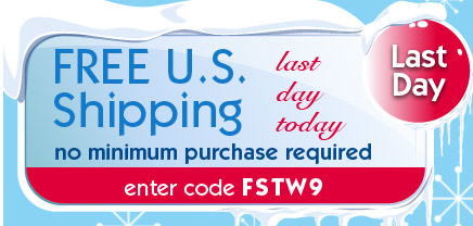Free U.S. Shipping this weekend only, no minimum purchase required, last day today Free U.S. Shipping this weekend only, no minimum purchase required, last day today