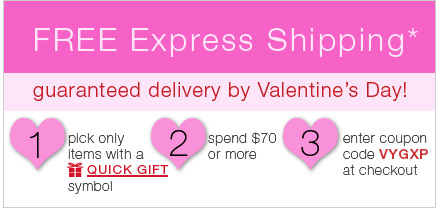FREE Express Shipping guaranteed delivery by Valentine's Day!