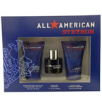 ALL AMERICAN STETSON by Coty - COLOGNE SPRAY 1.7 OZ & AFTERSHAVE LOTION WITH ALOE 4 OZ & HAIR & BODY WASH 4 OZ