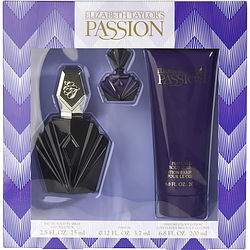 PASSION PASSION by Elizabeth Taylor SET-EDT SPRAY 2.5 OZ & BODY LOTION 6.8 OZ & PARFUM .12 OZ MINI for WOMEN