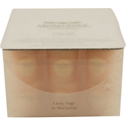 CLARY SAGE & NECTARINE ESSENTIAL BLEND by Clary Sage & Nectarine Essntial Blend VOTIVE BOX SET, 18 ESSENTIAL BLENDS VOTIVES. EACH VOTIVE BURNS APPROX. 15 HRS. for UNISEX