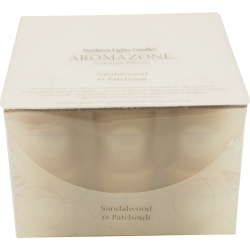 SANDALWOOD & PATCHOULI ESSENTIAL BLEND by Sandalwood & Patchouli Essential Blend VOTIVE BOX SET, 18 ESSENTIAL BLENDS VOTIVES. EACH VOTIVE BURNS APPROX. 15 HRS. for UNISEX