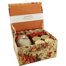 CANDLE GIFT BOX SARAH by Candle Gift Box Sarah BOX SET CONTAINS ONE AVOCADO AND VANILLA MINT MEDIUM FROSTED VASE & SIX VOTIVES FEATURING AVOCADO AND VANILLA MINT & CEDARWOOD AND CUCUMBER & SANDALWOOD & PATCHOULI for UNISEX