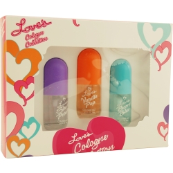 LOVES COLOGNE VARIETY by Dana SET-3 PIECE VARIETY WITH VANILLA POP, SHEER PETALS, & BERRY BLUE AND ALL ARE COLOGNE MIST .69 OZ for WOMEN