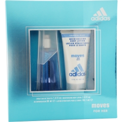 ADIDAS MOVES ADIDAS MOVES by Adidas SET-EDT SPRAY 1 OZ & BODY LOTION 2 OZ for WOMEN