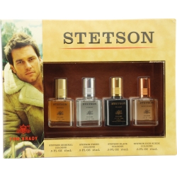 STETSON VARIETY by Coty SET-4 PIECE VARIETY WITH STETSON & STETSON FRESH & STETSON BLACK & STETSON RICH SUEDE AND ALL ARE COLOGNE .5 OZ for MEN