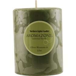 OLIVE BLOSSOM LILAC ESSENTIAL BLEND by Olive Blossom Lilac Essential Blend ONE 3x4 inch PILLAR ESSENTIAL BLENDS CANDLE BURNS APPROX 90 HRS for UNISEX
