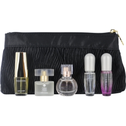 ESTEE LAUDER VARIETY by Estee Lauder SET-5 PIECE MINI VARIETY WITH BEAUTIFUL & PLEASURES & PLEASURES INTENSE & PURE WHITE LINEN & SENSOUS & COSMETIC BAG AND ALL ARE EDP SPRAY .14 OZ MINIS for WOMEN