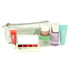 CLINIQUE by Clinique Travel Set: Makeup Remover + Night Moisturizer + All About Eyes + Turnaround Renewer + Gloss + Lipstick Palette + Bag --6pcs+1bag for WOMEN