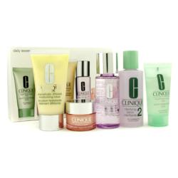 CLINIQUE by Clinique Daily Essentials Set ( Dry Combination Skin ): Clarifying Lotion 2 + Makeup Remover + DDML + Facial Soap + Eyes 78C0 --5pcs for WOMEN