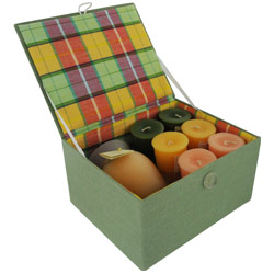CANDLE GIFT BOX CHELSEA (NEW) by Candle Gift Box Chelsea BOX SET CONTAINS ONE GINGER TEA & HONEY MEDIUM FROSTED VASE & SIX VOTIVES FEATURING AVOCADO SAGE & GINGER TEA & HONEY & APRICOT PEAR for UNISEX