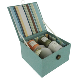 CANDLE GIFT BOX STELLA (NEW) by Candle Gift Box Stella BOX SET CONTAINS ONE LIME BASIL SMALL FROSTED VASE & THREE VOTIVES FEATURING LIME BASIL & APRICOT PEAR & EVENING MUSK for UNISEX