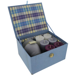 CANDLE GIFT BOX MEREDITH (NEW) by Candle Gift Box Meredith BOX SET CONTAINS ONE LAVENDAR VANILLA MEDIIUM FROSTED VASE & SIX VOTIVES FEATURING LAVENDER VANILLA & EVENING MUSK & FLIRTATIOUS PLUM for UNISEX