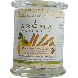 PEACE PEARL AROMATHERAPY by Peace Pearl Aromatherapy ONE 3.7x4.5 inch MEDIUM GLASS PILLAR SOY AROMATHERAPY CANDLE. COMBINES THE ESSENTIAL OILS OF ORANGE, CLOVE & CINNAMON TO CREATE A WARM AND COMFORTABLE ATMOSPHERE. BURNS APPROX. 45 HRS. for UNISEX