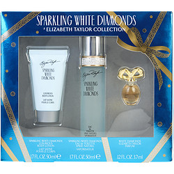 WHITE DIAMONDS SPARKLING by Elizabeth Taylor SET-EDT SPRAY 1.7 OZ & BODY LOTION 1.7 OZ & WHITE DIAMONDS PARFUM .12 OZ MINI for WOMEN