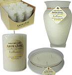 CANDLE BRILLIANCE AROMATHERAPY by BRILLIANCE AROMATHERAPY ONE 6x2.5 inch 3 WICK FROSTED GLASS VASE, AROMATHERAPY CANDLE.  USES THE ESSENTIAL OILS OF EUCALYPTUS, CHAMOMILE & GERANIUM. REJUVENATES SKIN & HAIR. BURNS APPROX. 40 HRS.,BRILLIANCE AROMATHERAPY,Candle