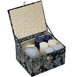 CANDLE GIFT BOX EMILY BOX SET CONTAINS ONE SPIRITUAL AROMATHERAPY MEDIUM FROSTED VASE & SIX VOTIVES,CANDLE GIFT BOX EMILY,Candle