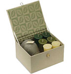 CANDLE GIFT BOX HEATHER BOX SET CONTAINS ONE GROWTH AROMATHERAPY MEDIUM FROSTED VASE & SIX VOTIVES,CANDLE GIFT BOX HEATHER,Candle