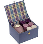 CANDLE GIFT BOX MEREDITH BOX SET CONTAINS ONE RELAXATION AROMATHERAPY MEDIUM FROSTED VASE & SIX VOTIVES,CANDLE GIFT BOX MEREDITH,Candle