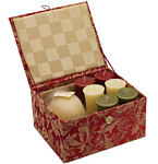 CANDLE GIFT BOX VICTORIA BOX SET CONTAINS ONE WELL BEING AROMATHERAPY MEDIUM FROSTED VASE & SIX VOTIVES,CANDLE GIFT BOX VICTORIA,Candle