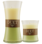 Kiwi Apple & Warm Vanilla Scented Glass Duet Fragranced Candle.