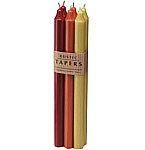 TAPERS AUTUMN BREEZE SIX TAPERS, EACH 12 INCHES LONG. COLORS ARE BORDEAUX, TERRA COTTA & WHEAT. TAPERS ARE FRAGRANCE FREE, SMOKELESS & DRIPLESS AND BURN APPROX. 12 HRS,TAPERS AUTUMN BREEZE,Candle