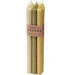 TAPERS MEADOW SIX TAPERS, EACH 12 INCHES LONG. COLORS ARE SAND, MOSS GREEN, & WHEAT. TAPERS ARE FRAGRANCE FREE, SMOKELESS & DRIPLESS AND BURN APPROX. 12 HRS,TAPERS MEADOW,Candle