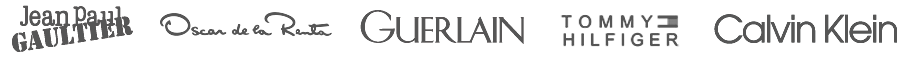 Jean Paul Gaultier, Oscar de la Renta, Guerlain, Tommy Hilfiger, Calvin Klein