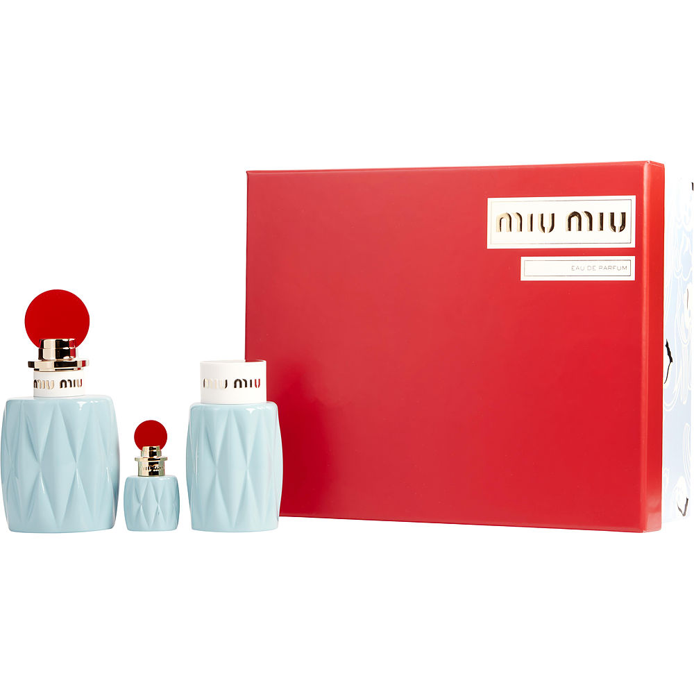 미우미우 세트 오드퍼퓸 100ml, 바디로션 100ml, 디럭스 미니 7ml