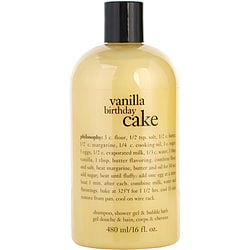 Philosophy by Philosophy Vanilla Birthday Cake Shampoo, Shower Gel & Bubble Bath -480ml/16OZ for WOMEN