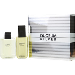 Quorum Silver by Antonio Puig EDT SPRAY 3.4 OZ & AFTERSHAVE 3.4 OZ for MEN