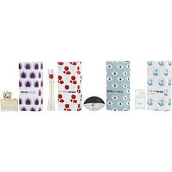 Kenzo Variety Set by Kenzo 4 PIECE MINI VARIETY WITH L'EAU KENZO (EDT) & KENZO WORLD (EDP) & KENZO FLOWER (EDP) & KENZO JUNGLE L'ELEPHANT (EDP) & ALL ARE MINIS for WOMEN