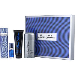 Paris Hilton Man by Paris Hilton EDT SPRAY 3.4 OZ & HAIR AND BODY WASH 3 OZ & DEODORANT STICK ALCOHOL FREE 2.75 OZ & EDT SPRAY 0.34 OZ MINI for MEN