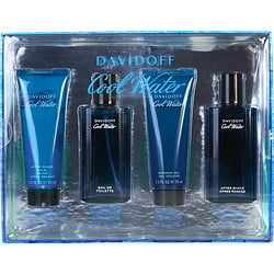 Cool Water by Davidoff EDT SPRAY 2.5 OZ & AFTERSHAVE 2.5 OZ & AFTERSHAVE BALM 2.5 OZ & SHOWER GEL 2.5 OZ for MEN
