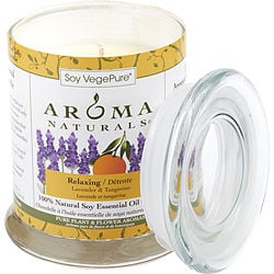 RELAXING AROMATHERAPY by Relaxing Aromatherapy ONE 3.7x4.5 inch MEDIUM GLASS PILLAR SOY AROMATHERAPY CANDLE. COMBINES THE ESSENTIAL OILS OF LAVENDER AND TANGERINE TO CREATE A FRAGRANCE THAT REDUCES STRESS. BURNS APPROX. 45 HRS for UNISEX