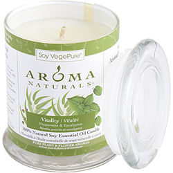 VITALITY AROMATHERAPY by Vitality Aromatherapy ONE 3x3.5 inch MEDIUM GLASS PILLAR SOY AROMATHERAPY CANDLE. USES THE ESSENTIAL OILS OF PEPPERMINT & EUCALYPTUS TO CREATE A FRAGRANCE THAT IS STIMULATING AND REVITALIZING. BURNS APPROX. 60 HRS. for UNISEX