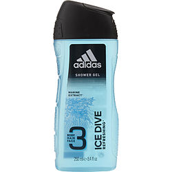 ADIDAS ICE DIVE by Adidas 3 BODY, HAIR & FACE SHOWER GEL 8.4 OZ (DEVELOPED WITH ATHLETES) for MEN