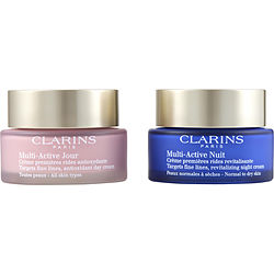 Clarins by Clarins Multi-Active Partners Set: Multi-Active Day Cream 50ml/1.6OZ (All Skin Types ) + Night Cream 50ml/1.7OZ (Normal to Dry Skin) -2pcs for WOMEN