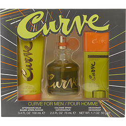 Curve by Liz Claiborne COLOGNE SPRAY 2.5 OZ &amp; AFTERSHAVE BALM 3.4 OZ &amp; DEODORANT STICK 1.7 OZ for MEN