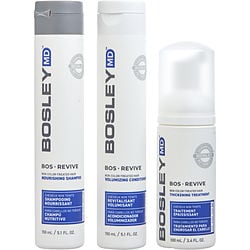 Bosley by Bosley 3 PIECE - BOS REVIVE NOURISHING SHAMPOO FOR NON COLOR TREATED HAIR 5.1 OZ &amp; BOS REVIVE VOLUMIZING CONDITIONER FOR NON COLOR TREATED HAIR 5.1 OZ &amp; BOS REVIVE THICKENING TREATMENT FOR NON COLOR TREATED HAIR 3.4 OZ for UNISEX