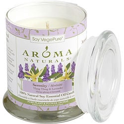 SERENITY AROMATHERAPY by Serenity Aromatherapy ONE 3.7x4.5 inch MEDIUM GLASS PILLAR SOY AROMATHERAPY CANDLE. COMBINES THE ESSENTIAL OILS OF LAVENDER AND YLANG YLANG TO ENHANCE INNER BALANCE AND WELL-BEING. BURNS APPROX. 45 HRS. for UNISEX