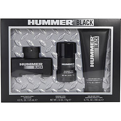 Hummer Black by Hummer EDT SPRAY 4.2 OZ & HAIR AND BODY WASH 6.7 OZ & DEODORANT STICK 2.6 OZ for MEN