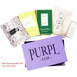 Purpl Lux Subscription Box For Women by OSCAR DE LA RENTA LIVE IN LOVE & JIMMY CHOO & BURBERRY BRIT SHEER & LOLITA LEMPICKA & VERSACE SIGNATURE for WOMEN