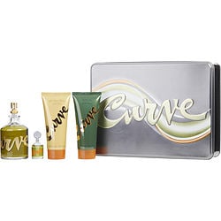Curve by Liz Claiborne COLOGNE SPRAY 4.2 OZ &amp; COLOGNE 0.25 OZ MINI &amp; AFTERSHAVE BALM 3.4 OZ &amp; SHOWER GEL 3.4 OZ for MEN