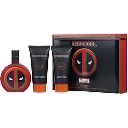 Deadpool by Marvel EDT SPRAY 3.4 OZ & SHOWER GEL 3.4 OZ & AFTERSHAVE BALM 3.4 OZ for MEN