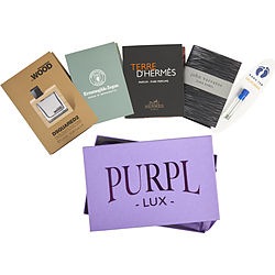 Purpl Lux Subscription Box by $HE WOOD $TERRE D'HERMES $HANG TEN CALIFORNIA $JOHN VARVATOS DARK REBEL $ERMENEGILDO ZEGNA ACQUA DI BERGAMOTTO
