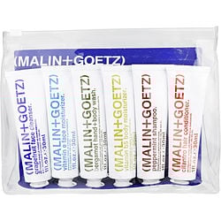 Malin+Goetz by Malin + Goetz 1OZ. Essentials Kit: Graprfuit Cleanser+Face Moisturizer+Body Wash+Body Moisturizer+Shampoo+Conditioner -6pcs for UNISEX 325019