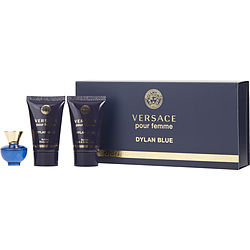 Versace Dylan Blue by Gianni Versace EAU DE PARFUM 0.17 OZ MINI & BODY LOTION 0.8 OZ MINI & SHOWER GEL 0.8 OZ MINI for WOMEN