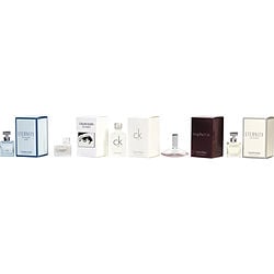 CALVIN KLEIN VARIETY by Calvin Klein SET-5 PIECE WOMENS MINI VARIETY WITH ETERNITY EAU DE PARFUM .17 OZ & CK ONE EDT .33 OZ & EUPHORIA EAU DE PARFUM .13 OZ & ETERNITY AIR EAU DE PARFUM .17 OZ & CALVIN KLEIN WOMEN EAU DE PARFUM .17 OZ AND ALL ARE MINI